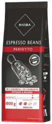 Товар Кава в зернах Rioba Espresso Perfetto Beans Coffee Intense&Round Medium Roast Ріоба Еспресо Перфетто Купаж Арабіки Міцна 1000г