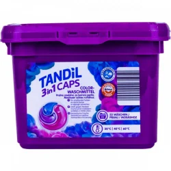 Товар Капсули для прання світлої та Кольорової білизни Tandil Color Waschmittel 3in1 Caps Танділ активні пластиковий Бокс з кришкою 22шт