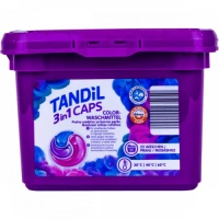 Капсули для прання світлої та Кольорової білизни Tandil Color Waschmittel 3in1 Caps Танділ активні пластиковий Бокс з кришкою 22шт