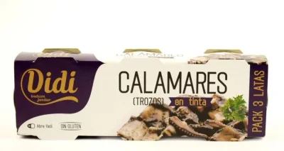 Товар Кальмари морські у власних Чорнилах Didi Calamares trozos en Tinta Діді мясо шматочки делікатесні Євробанка 3шт 240г