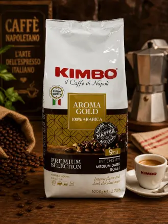 Кава в зернах Kimbo Aroma Gold Arabica Premium Selection Medium Dark Кімбо Арома Голд арабіка Пакет 1кг