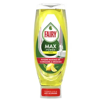 Гель для миття Посуду Fairy Max Power Lamaie Lemon Фейрі ефективний Антижир технологія Антирозлив Лимон 730мл