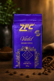Кава мелена ZFC Violet Ground Coffee Medium roast Special Blend Закарпатська фабрика кави Фіолетова Купаж арабіки та робусти 250г