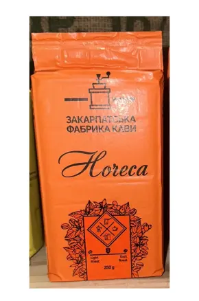 Кава мелена ZFC Horeca Orange Ground Coffee Medium roast Закарпатська фабрика кави ХоРеКа купаж Арабіки 250г