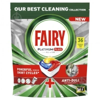 Таблетки для Посудомийних машин Fairy Platinum Plus All in1 Anti Dull Tech Lemon Фейрі Платінум Капсули Анти Потускніння 19шт