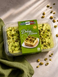 Тірамісу десерт Дубаї Italia del Gusto Dubai Tiramisu Dessert Італія дел Густо фісташковим кремом з Маскарпоне Бокс з кришкою 450г