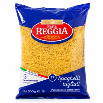 Макарони Спагетті міні Pasta Reggia №77 Spaghetti Tagliati Реджія Паста Макарони короткі Пшеничні Тверді сорти 500г