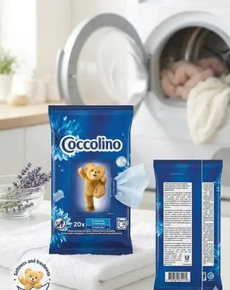 Серветки Ароматичні для автоматичних Сушильних машин Coccolino Fantastic Freshness Fresh Sky Коколіно з міні клапаном 20шт