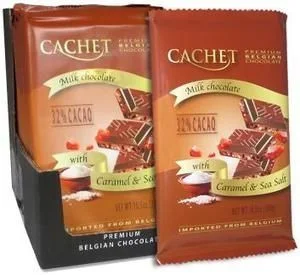Преміум шоколад Cachet 32% з морською сіллю та карамеллю 300г