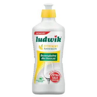 Гель для миття посуду Ludwik Extra Sila Cytrynowy Людвік Екстра сила Блискучий посуд аромат Лимон 900г
