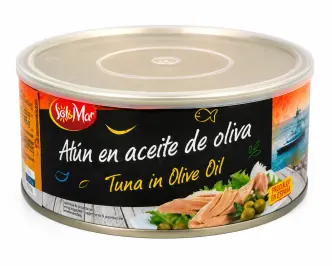 Тунець шматочки в олії SolMar Atun en aceite de Oliva Tuna Sunflower Oil Солмар євробаночка 650г