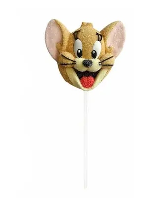 Цукерка льодяник Том та Джеррі Relkon Tom and Jerry Marshmallow Lollipops Girl Релкон Маршмеллоу на Палочці смак Полуниця 1шт 45г