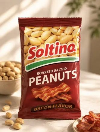Арахіс смажений солоний Soltina Roasted Salted Peanuts Bacon Flavor Солтіна з смаком Бекону 100г