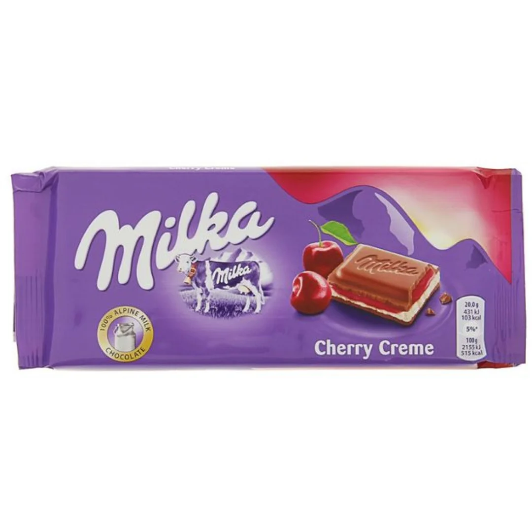 Молочний шоколад milka milka cherry creme 100 г