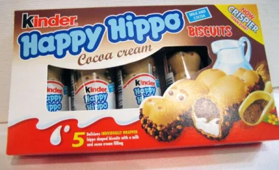 Товар Вафельні батончики бісквітні Kinder Happy Hippo Cocoa cream Bisquit з шоколадною начинкою та кокосовим кремом 5шт 150г