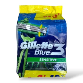 Бритви для гоління Чоловічі Gillette Blue3 Sensitive Comfort Gel Джілет Блу Сенсітів одноразові змужка АлоеВера 3леза 12шт