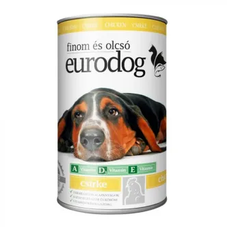 Вологий корм для собак EuroDog у соусі з куркою 1240г