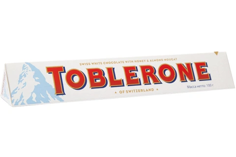 Білий шоколад toblerione з медово-міндальною нугою, 100 г