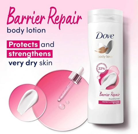 Лосьйон для Тіла Відновлюючий Dove Body Love Barrier Repair Restoring Complex Lotion Panthenol Дав Барьєр для Шкіри пантенол 400мл
