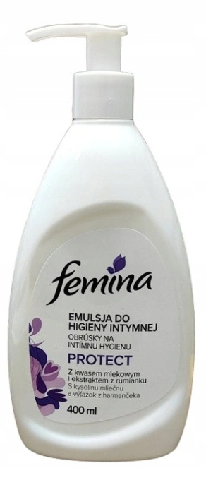 Емульсія Інтимної гігієни з Дозатором Femina Protect Emulsija do Intymnej Higieny Феміна молочна кислота та екстракт Ромашки 400мл