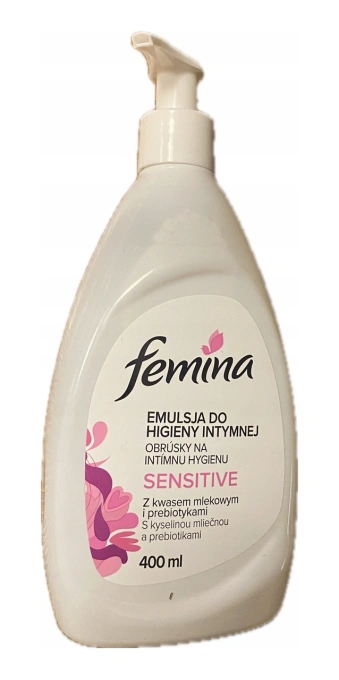Емульсія Інтимної гігієни з Дозатором Femina Sensitive Emulsija do Intymnej Higieny Феміна молочна кислота та Пребіотики 400мл