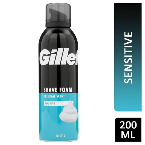 Піна для Гоління Чоловіча з Дозатором Gillette Shave Foam Original scent Sensitive Джілет Сенсітів для Чутливої Шкіри 200мл