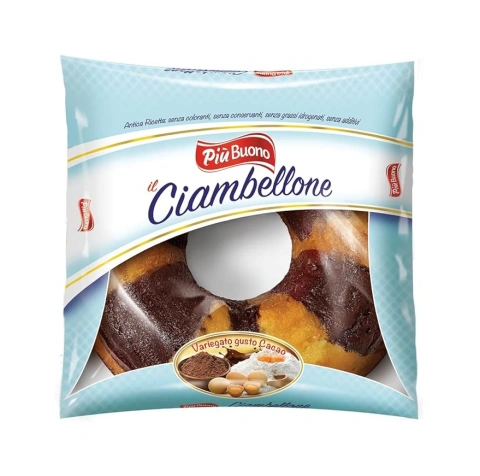 Тістечко міні Кекс у формі Кільця Piu Buono Ciambellone Al Cacao Granellato Буоно з Какао Старий рецепт Класичний 400г