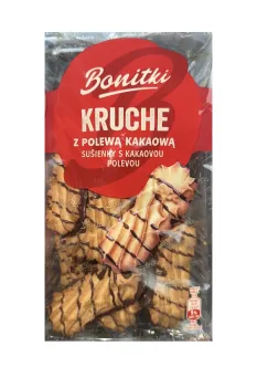 Печиво пісочне Палочки Biedronka Bonitki Kruche o polewa Kakaowa Боніткі Кручені з Шоколадною присипкою 18шт 300г