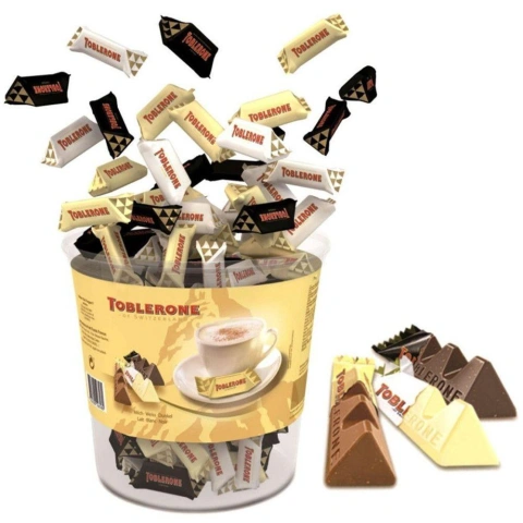 Шоколад Тоблерон Пірамідки Toblerone Switzerland Mix Box White Dark Milk Таблерон Мікс бокс Білий Темний Молочний Відро 113шт 904г