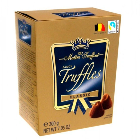 Цукерки Трюфель в Какао Maitre Truffout Classic Fancy Truffles Майстер Труффо класичні зі смаком Ароматного Какао Коробка 200г