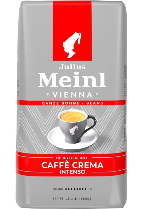 Кава в зернах Julius Meinl Vienna Caffè Crema Intenso Soft Crema&Full Aroma Юліус Мейн Мяка кремова текстура Купаж арабіки 1000г