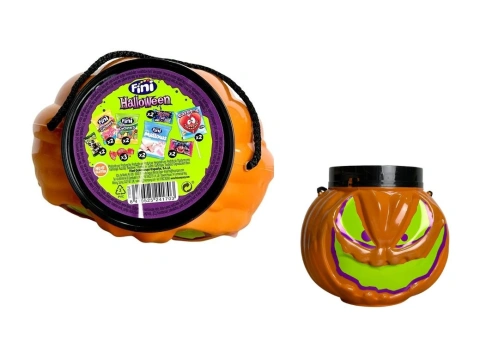 Цукерки Гарбуз на Хелоувін Мікс без глютену Fini Haloween MIX Pumpkin Фіні асорті міні-пакетики Пластик з ручкою 17шт 200г