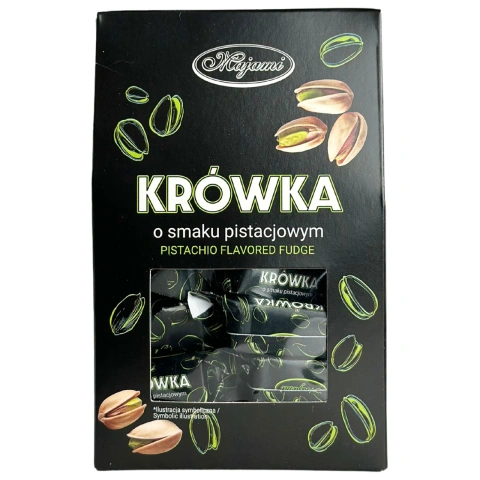 Цукерки Корівка з Фісташковим смаком Majami Krowka o smaku pistacjowym Маямі Коровка шоколадні Коробка 200г