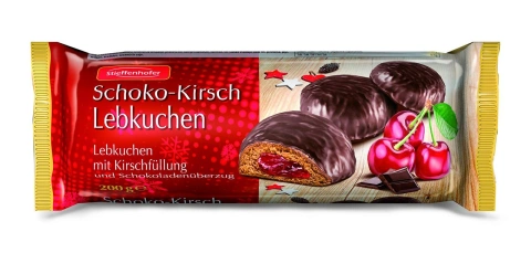 Пряники з Вишневою начинкою та шоколадом Stieffenhofer Schoko Kirsch Lebkuchen Стіфенхофер шоколадні 200г