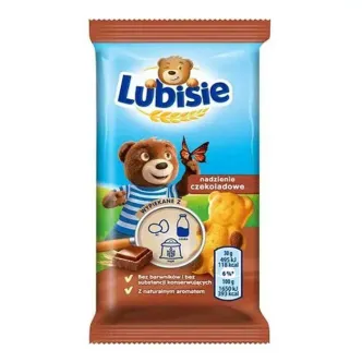 Дитяче міні печиво без барвників Ведмедик Барні Lubisie Nadzienie szekoladowe Любісіе Бісквітне з Шоколадною начинкою 30г