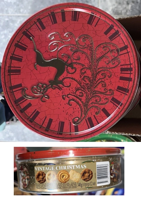 Печиво Cвяткове Jacobsens Bakery Vintage Christmas Якобсенс Байкері Асорті 5видів Бокс 3Д малюнок Тиснення Олень 340г