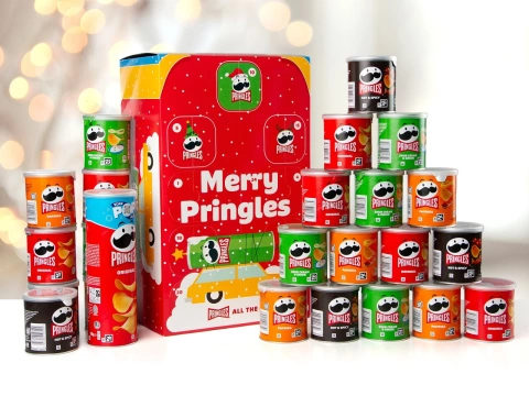 Набір Подарунок Новорічний Адвент календар Чіпси Pringles Merry Pringles Advent Calendar 24шт 213г