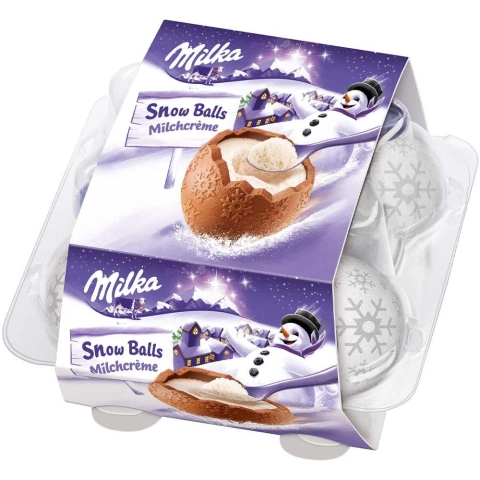 Шоколадні яйця milka (мілка) snow balls (сніжки)
