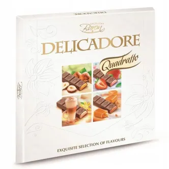 Шоколад Квадрат Baron Delicadore Quadratto Excellent Барон Делікадор 4види міні плитки 16шт 200г