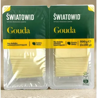 Сир Гауда нарізка Swiatowid Gauda 2pieces Святовід Гауда слайси 2шт 500г