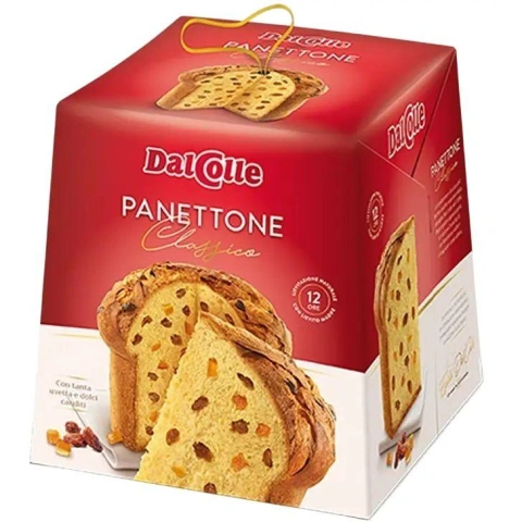 Панеттоне DalColle Panettone Classico ДалКолле Класичний апельсиновою цедрою та Родзинками Бокс з ручкою 750г