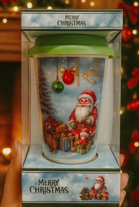 Подарунок Новорічний Кружка Beckys Merry Christmas X-mas Cup Santa Бекіс чашка з малюнками Санта 250мл