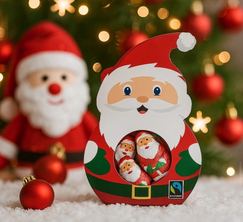 Набір Подарунок Новорічний фігурки Beckys Merry Christmas X-mas Santa Бекіс шоколадні фігурки Санта 60г