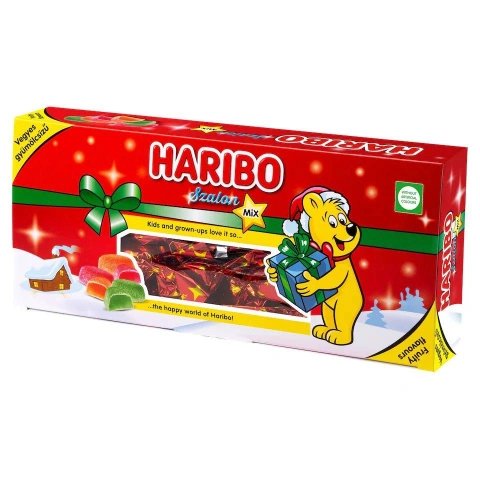 Різдвяні желейні Цукерки Haribo Szalon-Mix Харібо смаки мікс Фруктів Коробка 300г