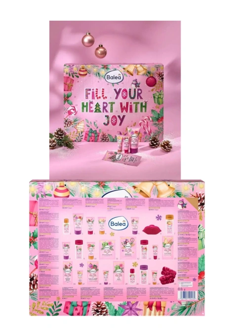 Набір Жіночий адвент-календар доглядової Косметики Подарунок Balea Fill your Heart with Joy Advent Calendar Балеа 24предмети 1200г