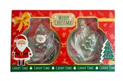 Ялинкові прикраси Льодяники Тростинки Beckys Candy Time Merry Christmas Decorate Ornaments Бекіс Фігурки фруктові 2шт Коробка 60г