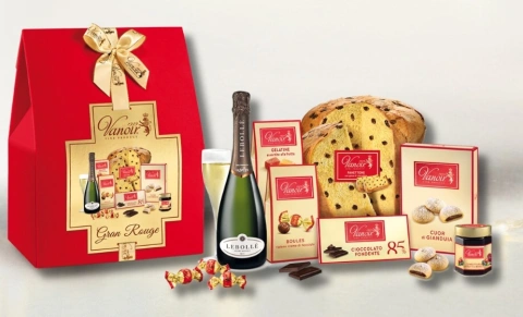 Набір Подарунок Новорічний Італійські продукти Vanoir Gran Rouge Christmas Box Red Вануа Гран Руж для Вечері 7шт Бокс 2600г