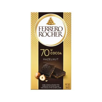Шоколад Екстра Чорний 70% Ferrero Rocher Dark Chocolate Bar Hazelnut 70% Cocoa Феррео Роше з лісовими горіхами 90г