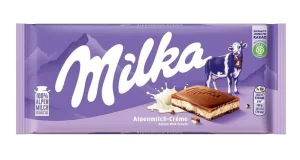 Шоколад з альпійського молока Milka Alpenmilch Alpine Milk Cream Мілка з делікатним альпійським молочним кремом 100г