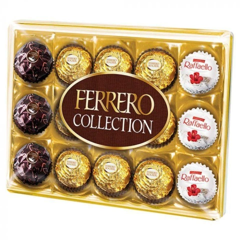 Набір шоколадних Цукерок Подарунок Ferrero Rocher Collection Фереро Роше Колекція 3види 15шт Бокс 172г
